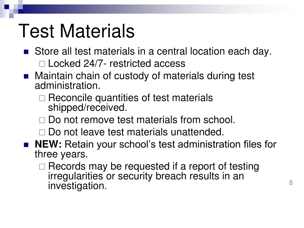 test materials store all test materials