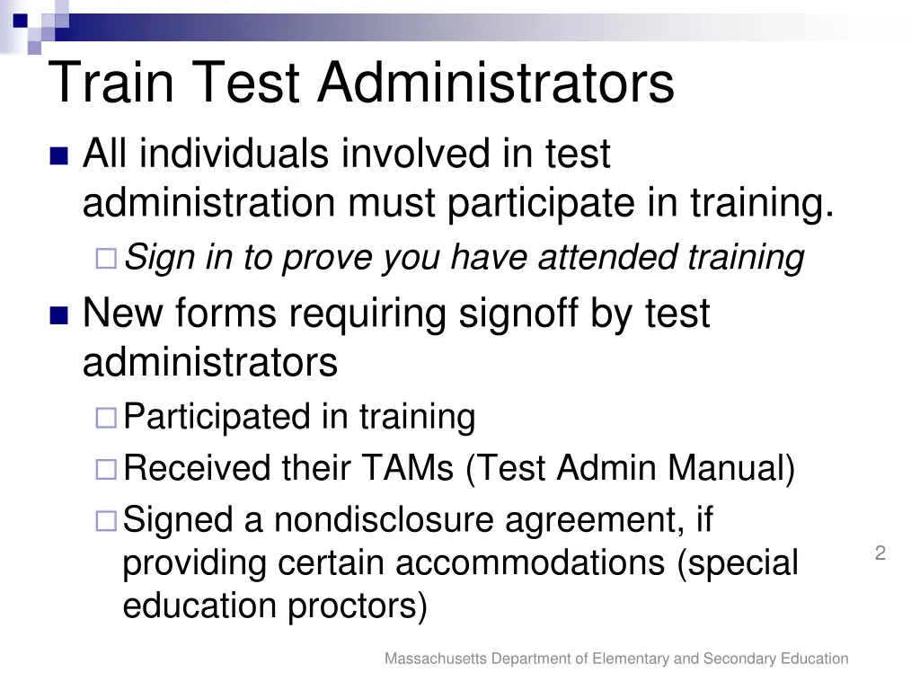 train test administrators all individuals