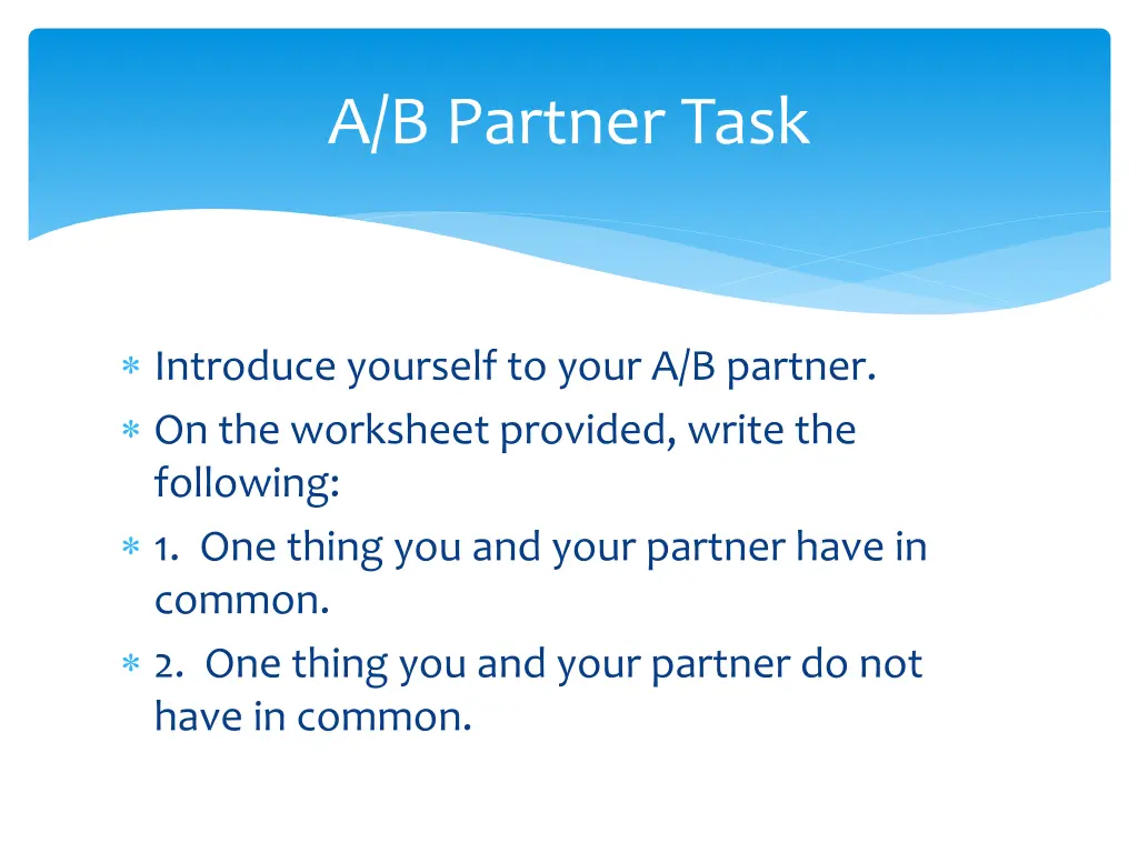 a b partner task