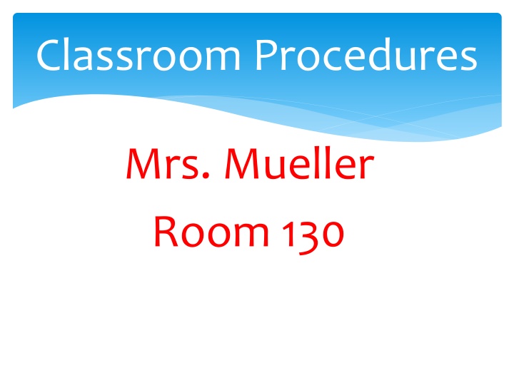 classroom procedures