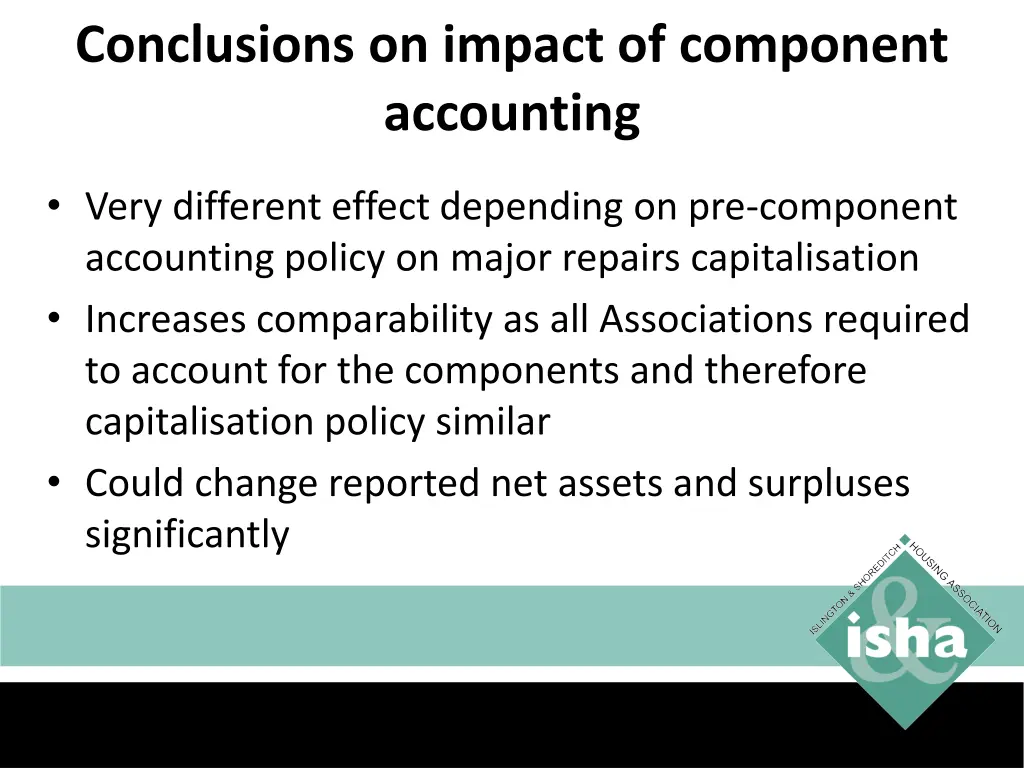 conclusions on impact of component accounting