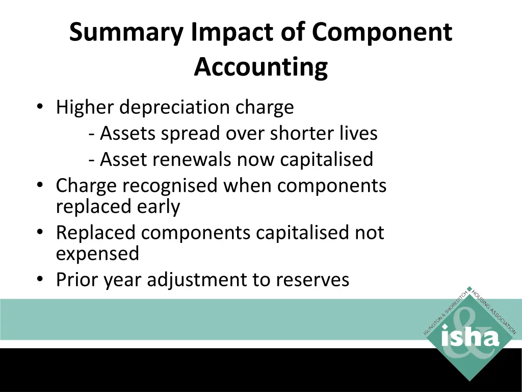 summary impact of component accounting