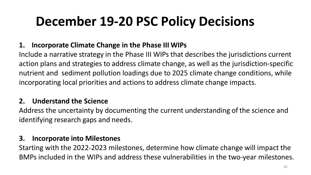 december 19 20 psc policy decisions