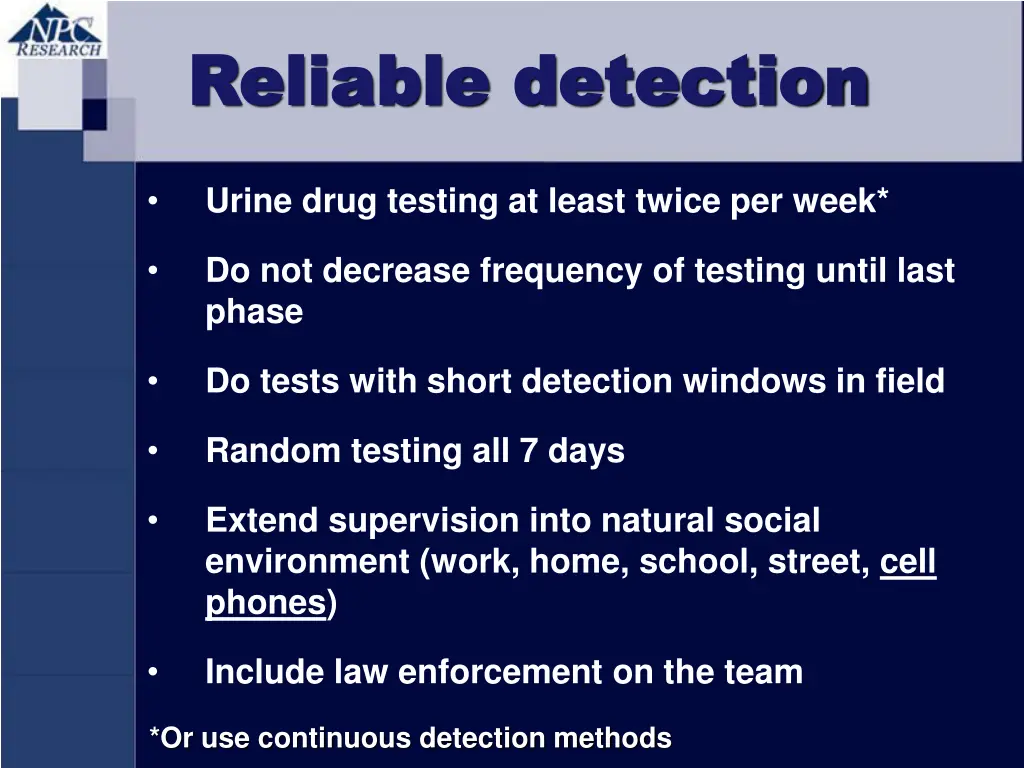 reliable detection reliable detection