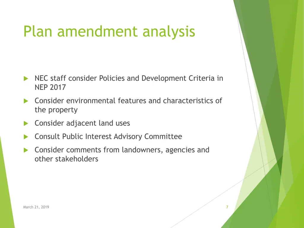 plan amendment analysis