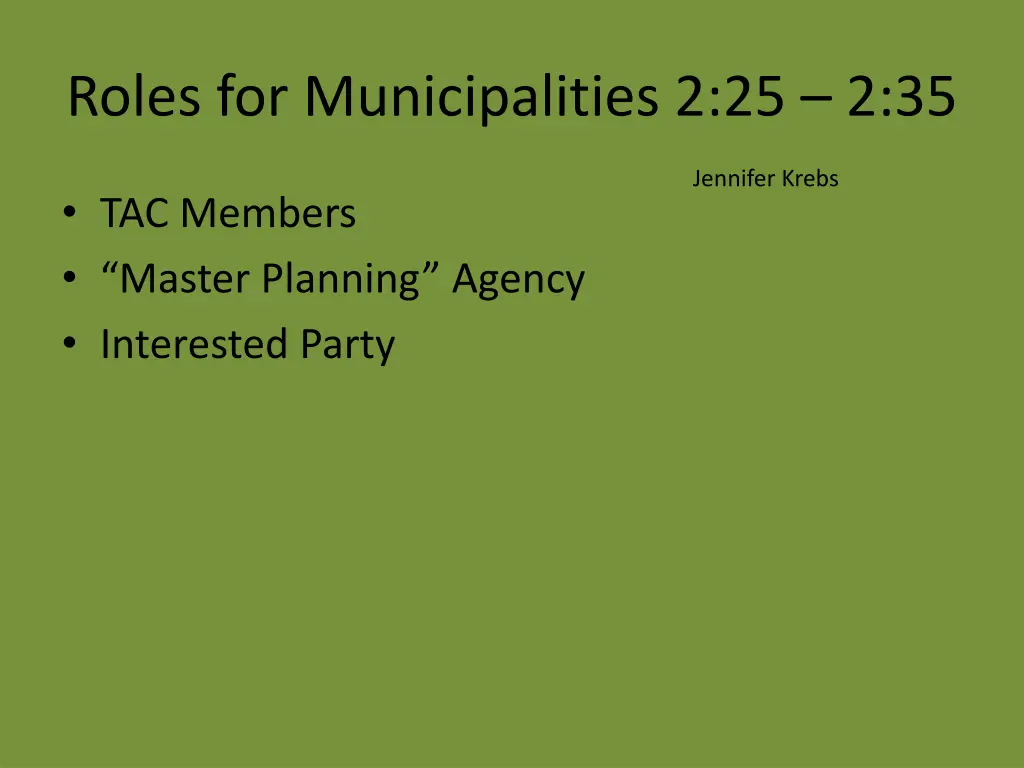 roles for municipalities 2 25 2 35