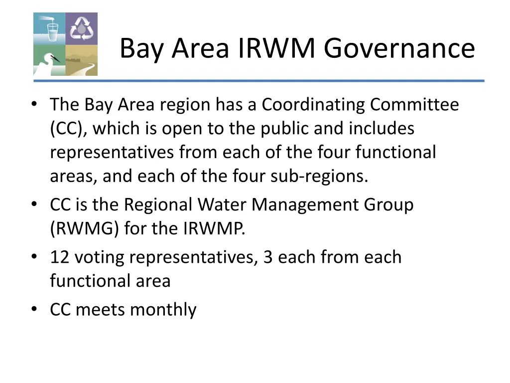 bay area irwm governance