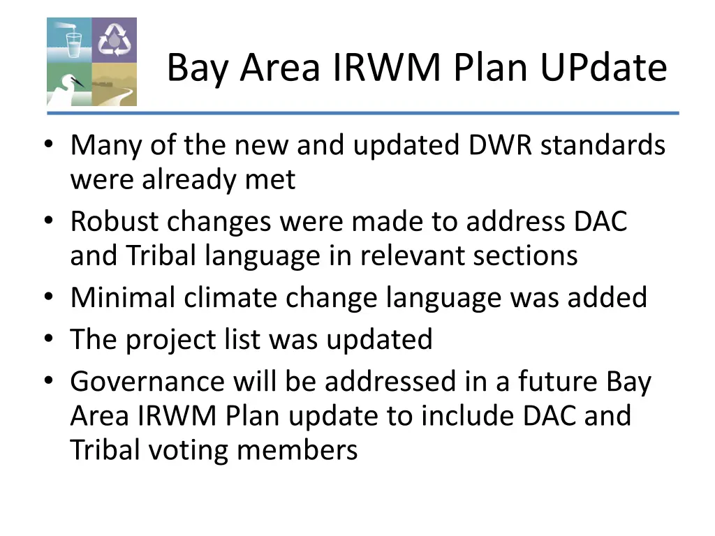 bay area irwm plan update