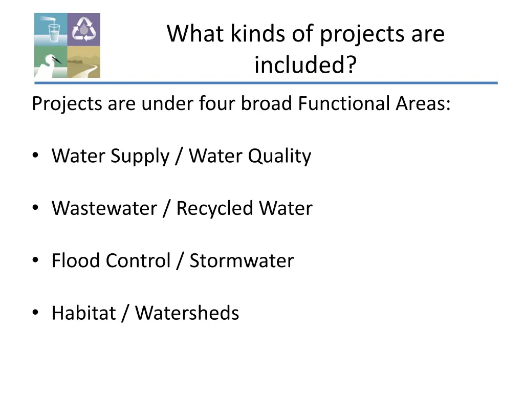 what kinds of projects are included