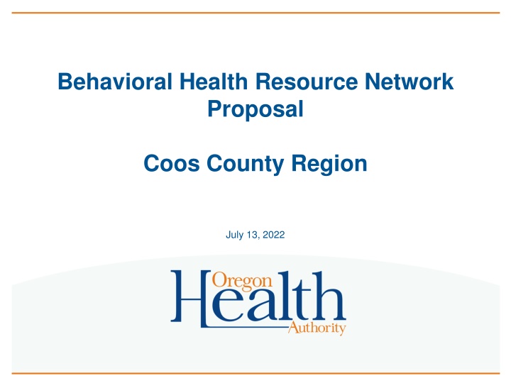 behavioral health resource network proposal