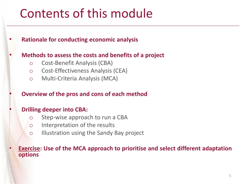 contents of this module