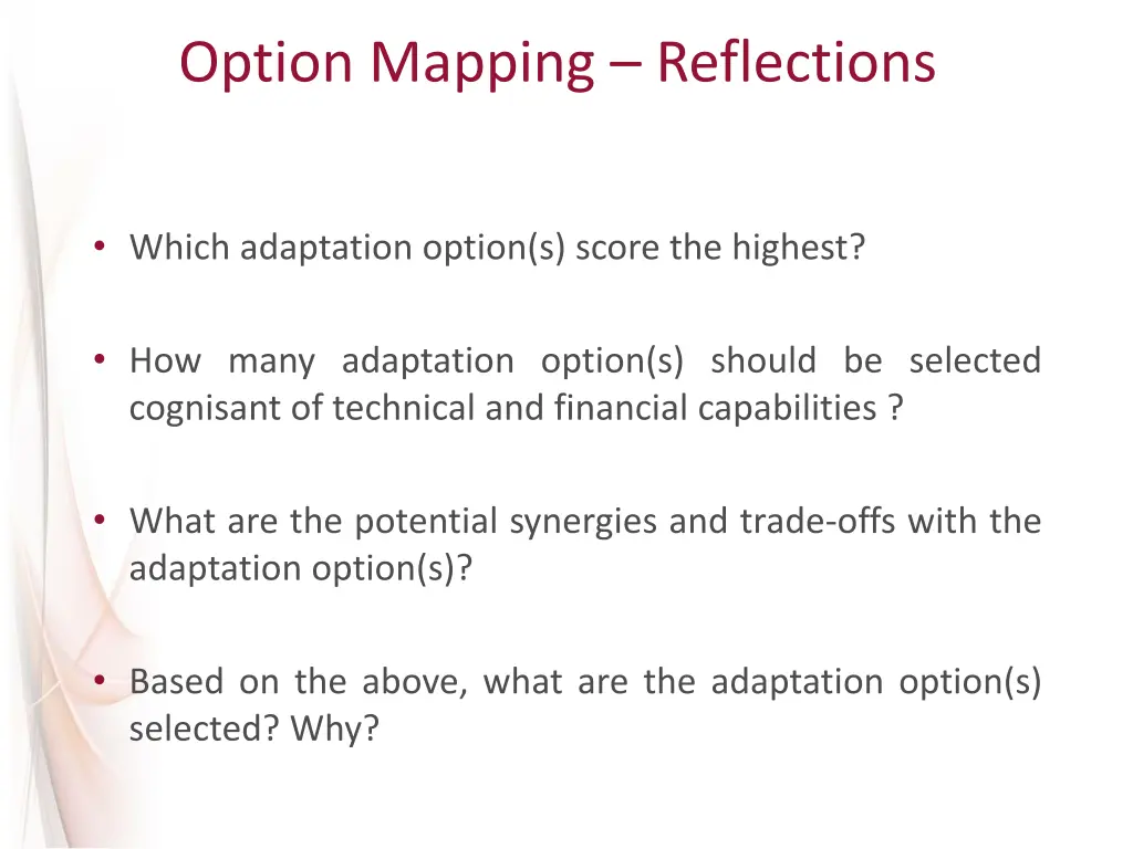 option mapping reflections