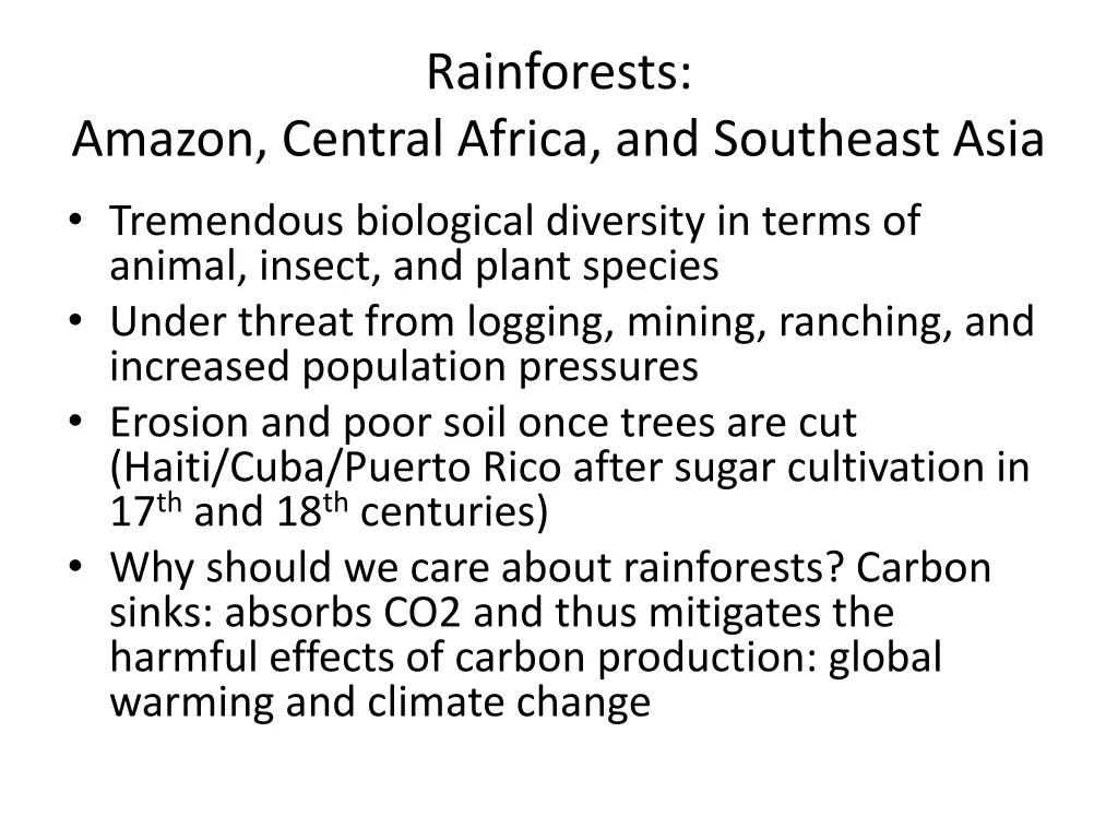 rainforests