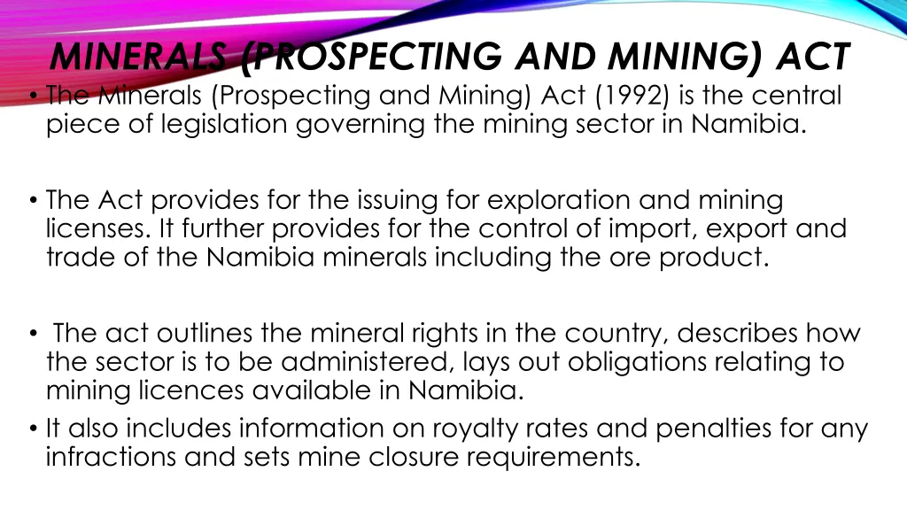 minerals prospecting and mining act the minerals