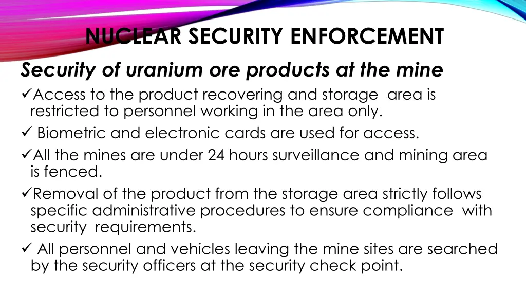 nuclear security enforcement security of uranium