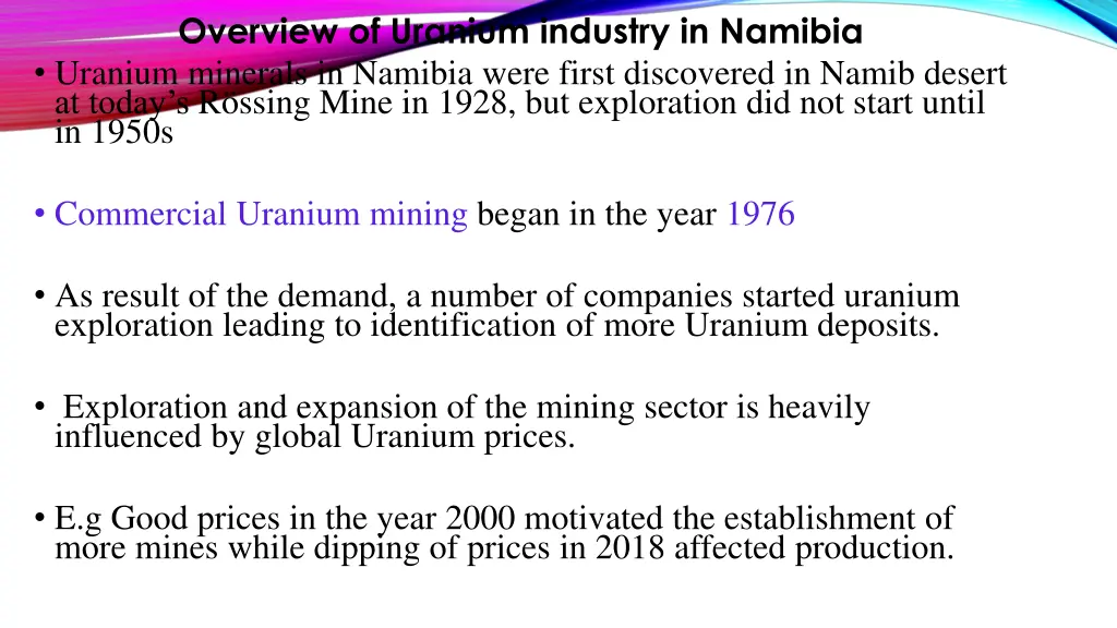 overview of uranium industry in namibia uranium