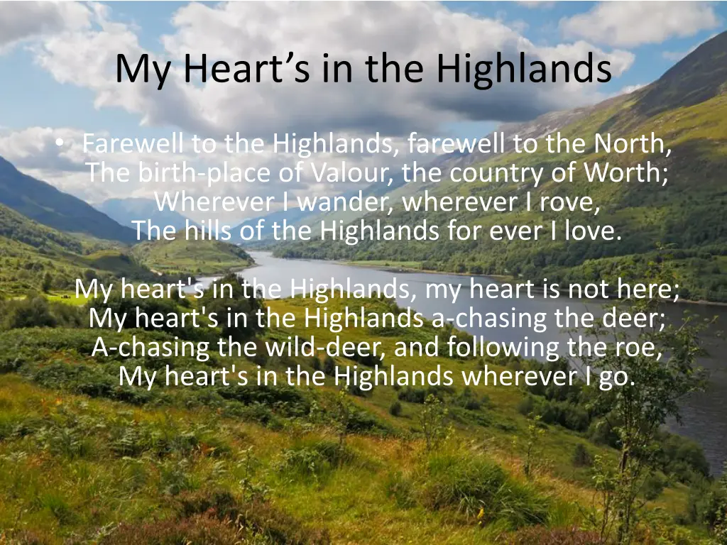 my heart s in the highlands