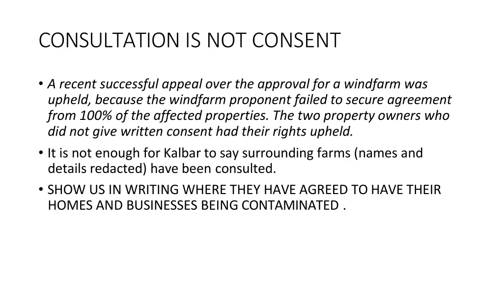 consultation is not consent