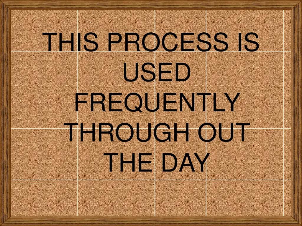 this process is used frequently through