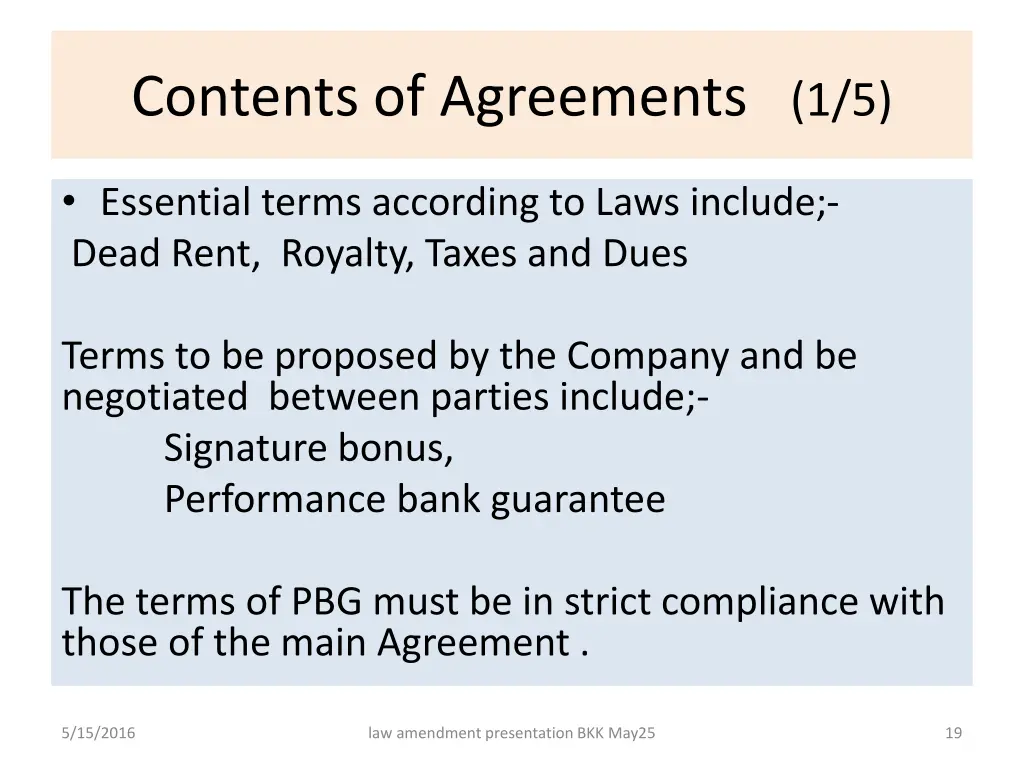 contents of agreements 1 5