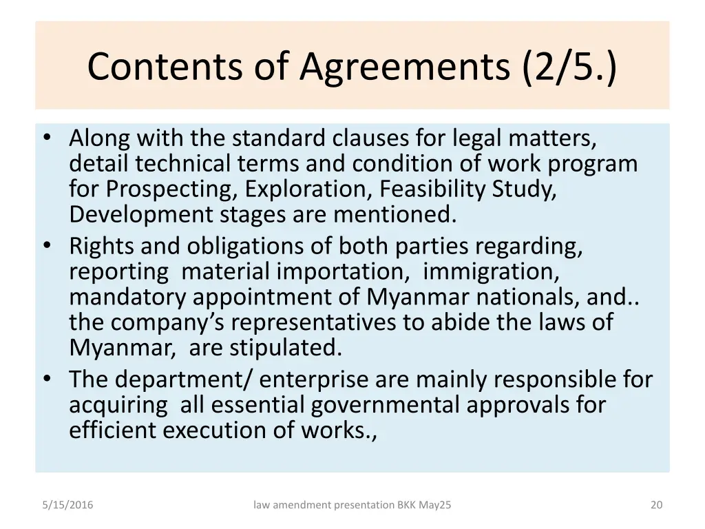 contents of agreements 2 5