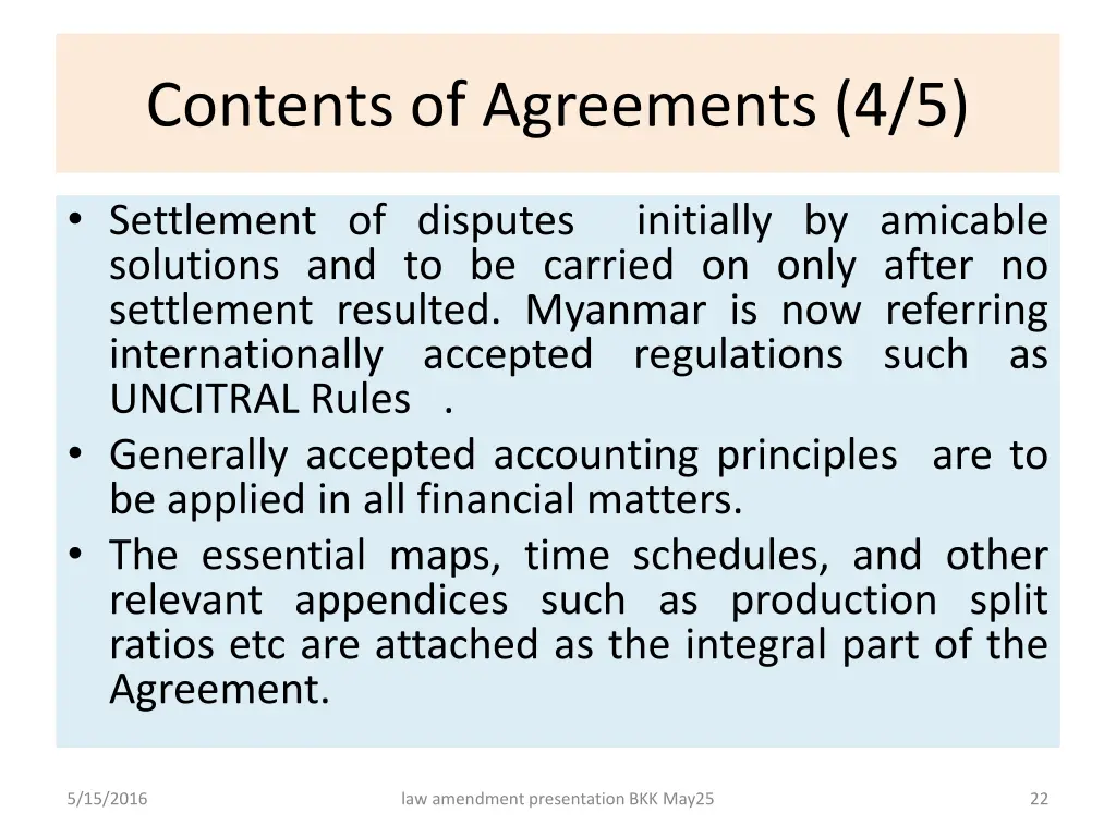 contents of agreements 4 5