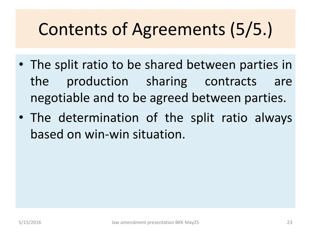 contents of agreements 5 5