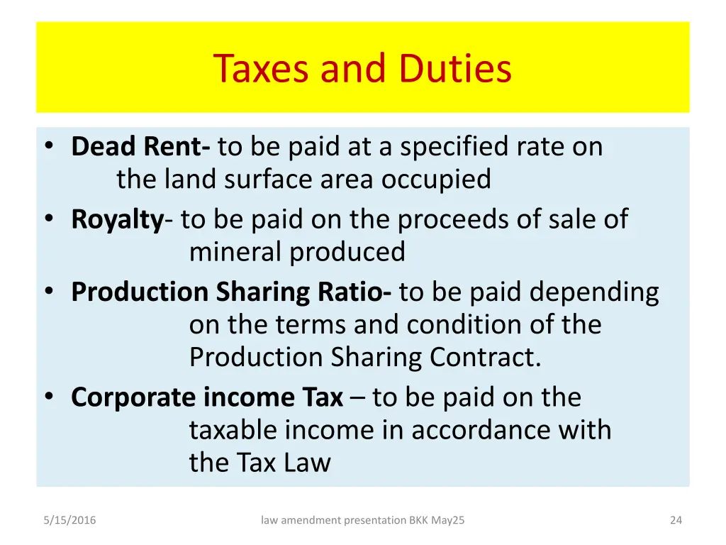 taxes and duties