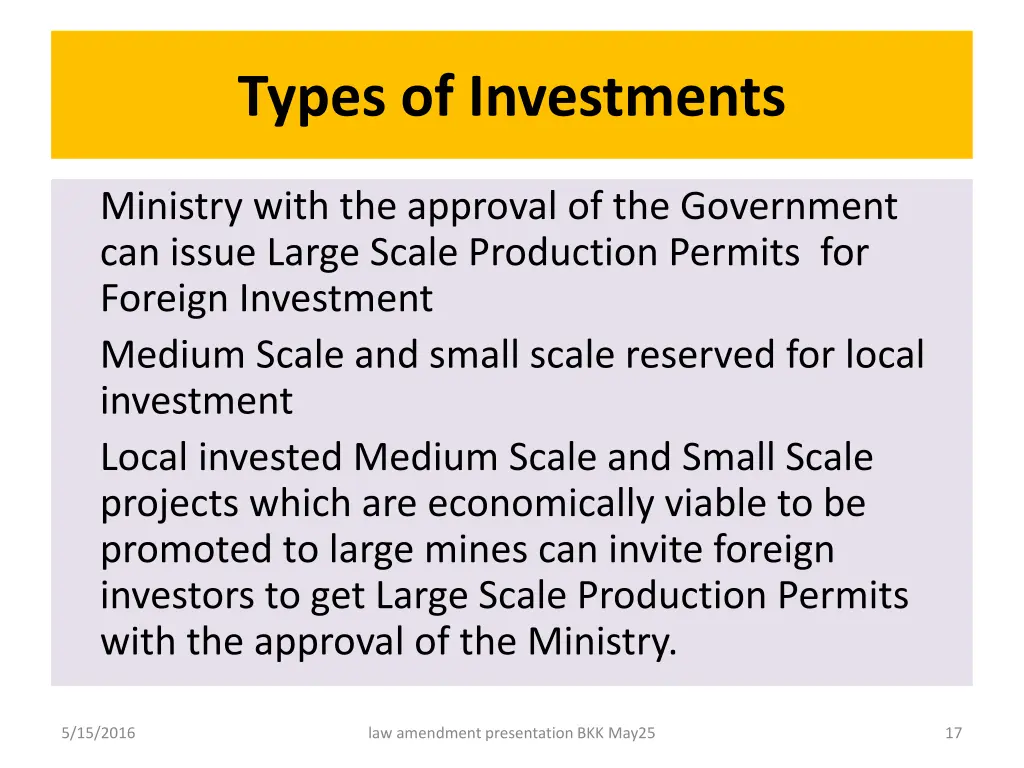 types of investments