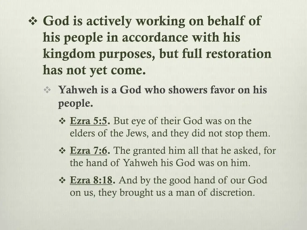 god is actively working on behalf of his people