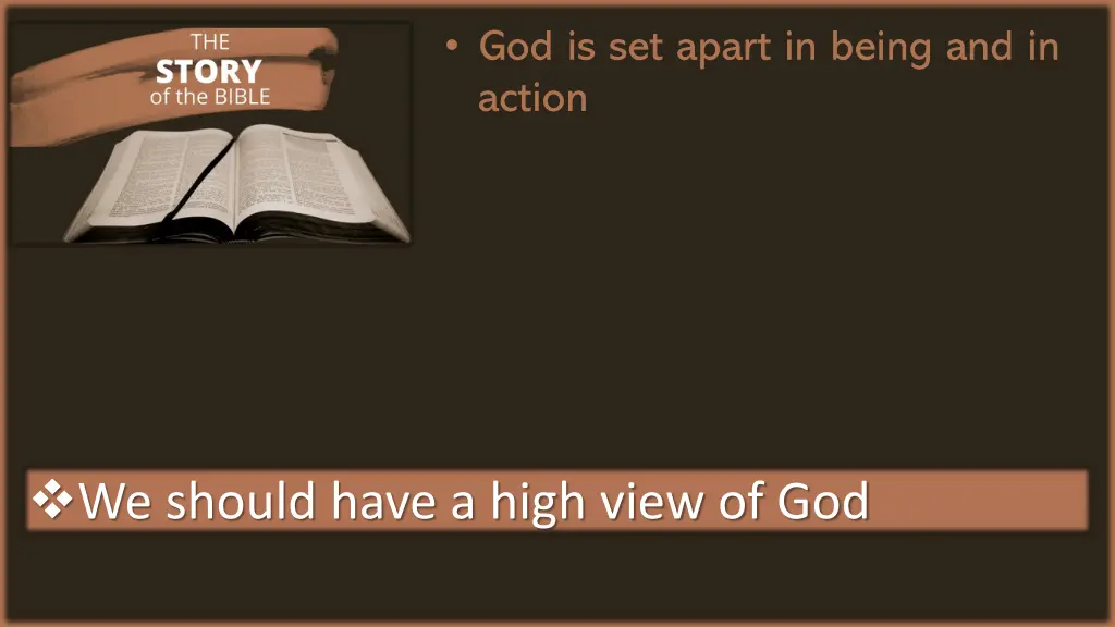 god is set apart in being and in action 1