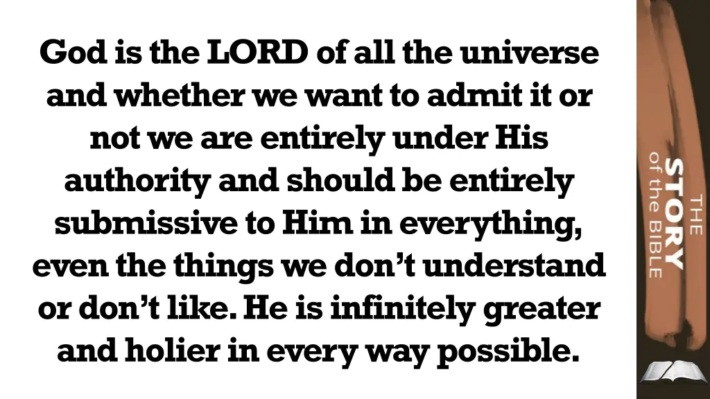 god is the lord of all the universe and whether