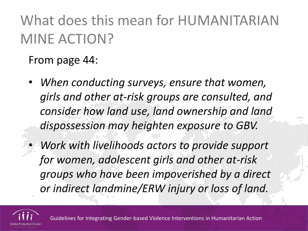 what does this mean for humanitarian mine action 5