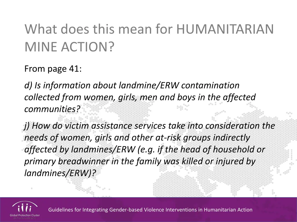 what does this mean for humanitarian mine action