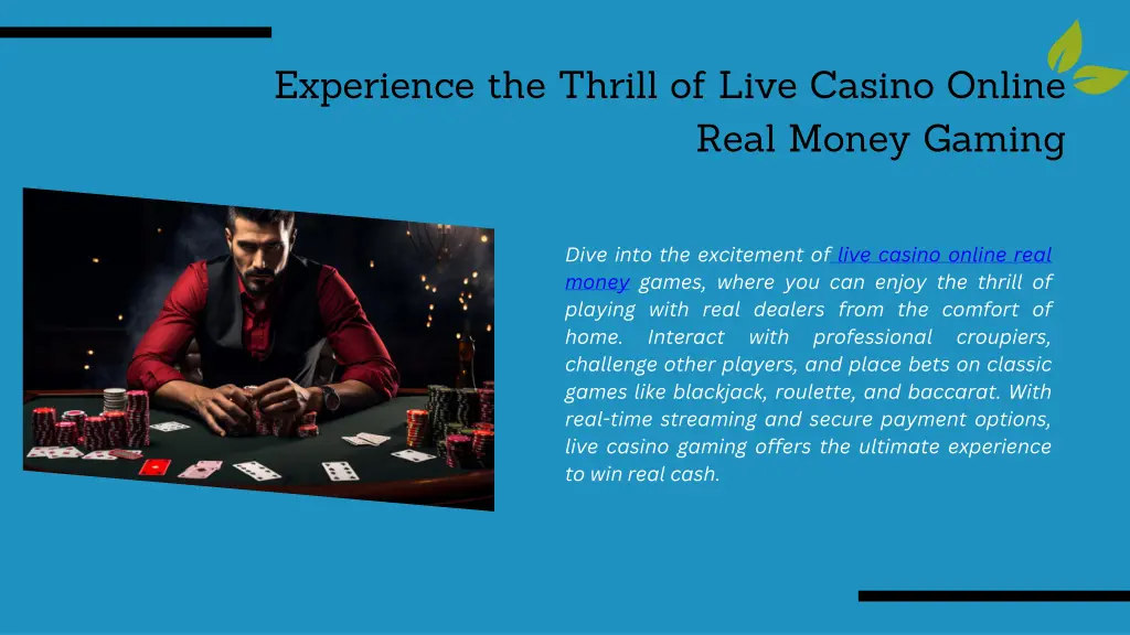 experience the thrill of live casino online