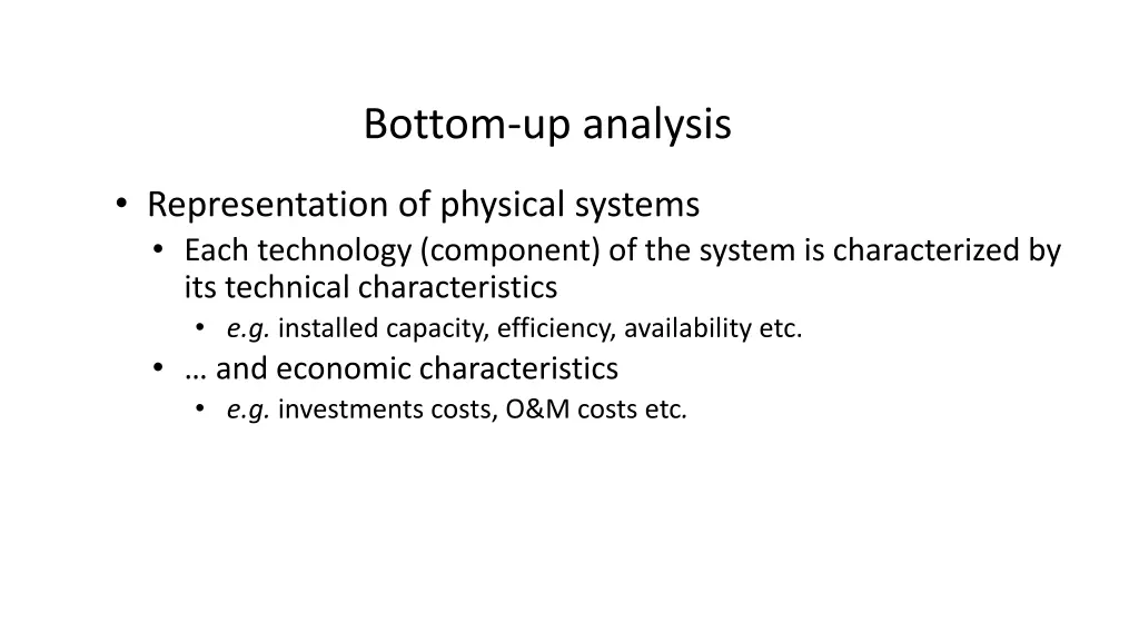 bottom up analysis