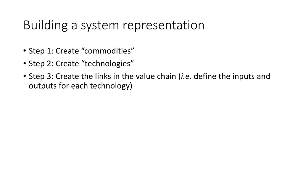 building a system representation