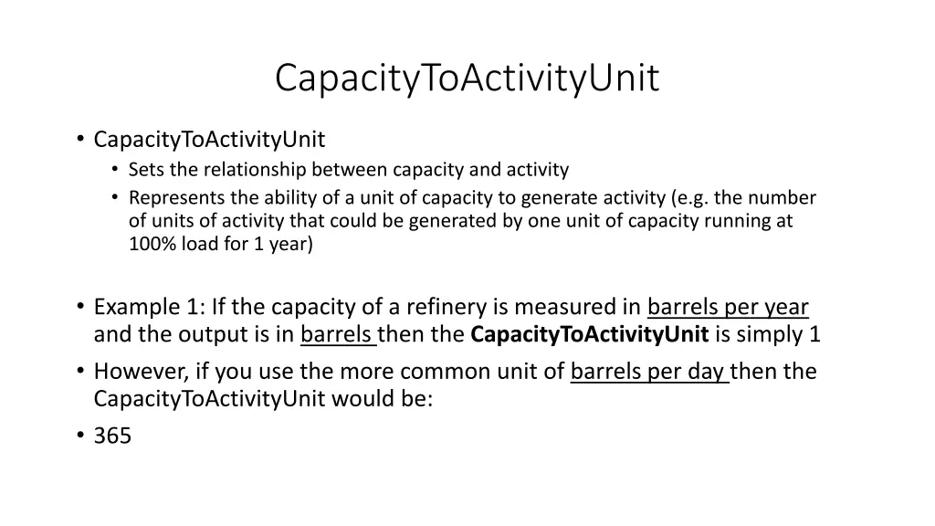 capacitytoactivityunit