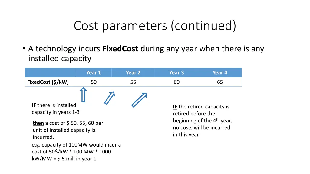 cost parameters continued 1