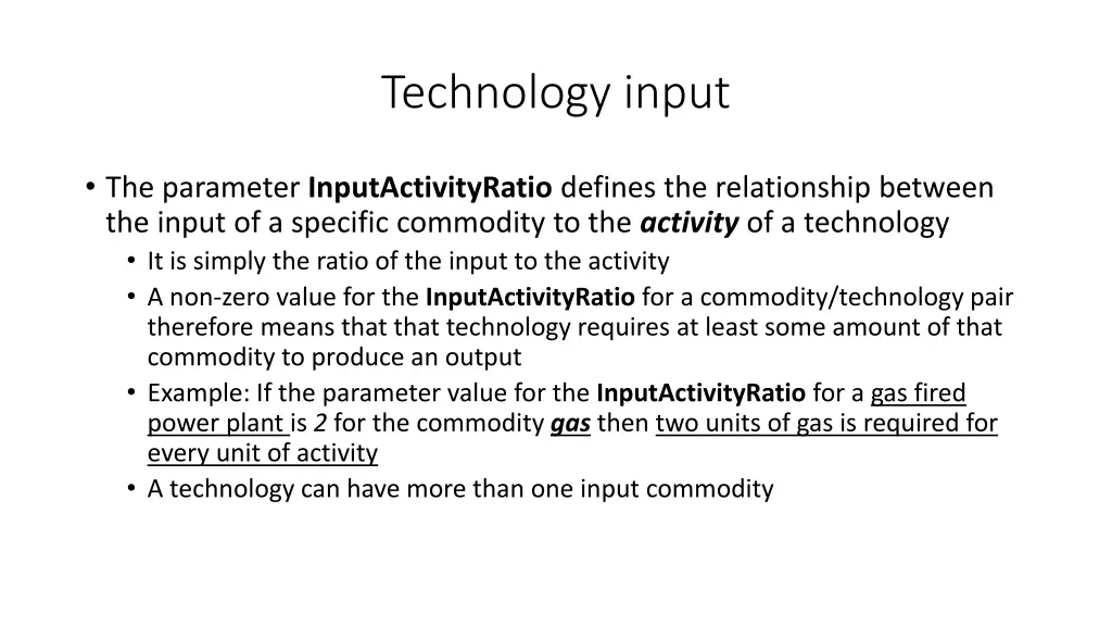 technology input