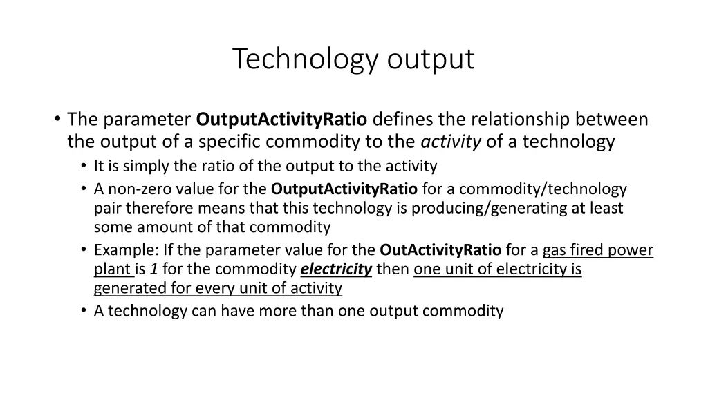 technology output