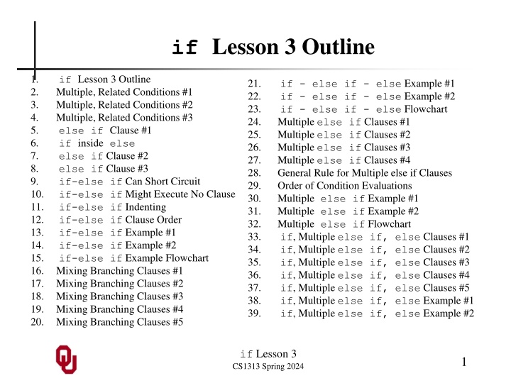 if lesson 3 outline