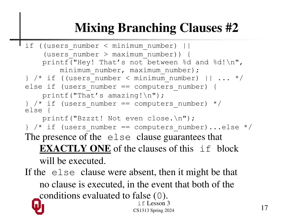 mixing branching clauses 2