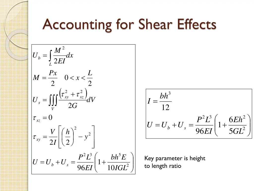 accounting for shear effects