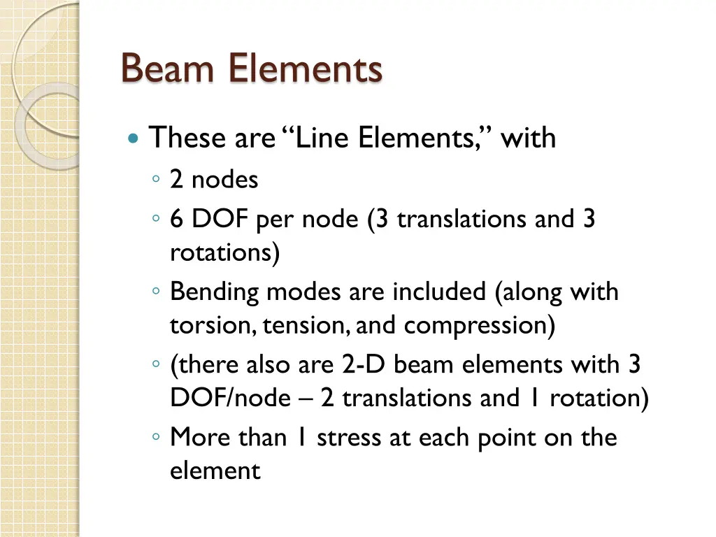 beam elements