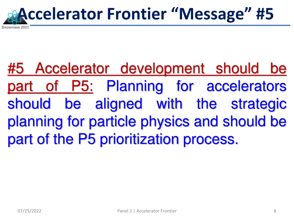 accelerator frontier message 5