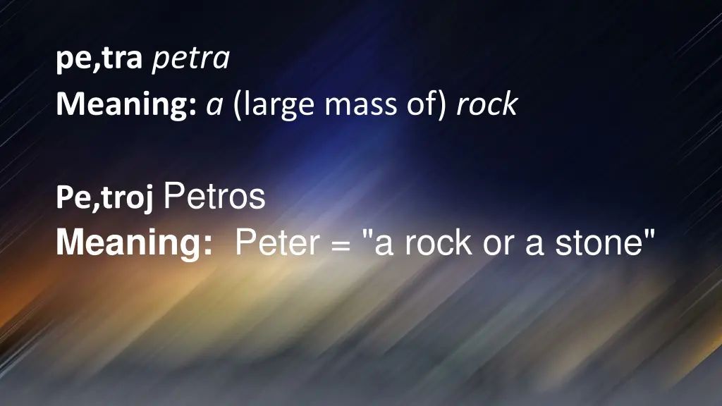 pe tra petra meaning a large mass of rock