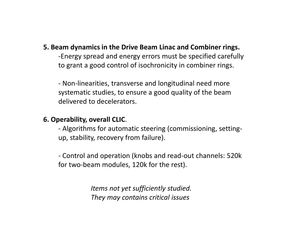 5 beam dynamics in the drive beam linac