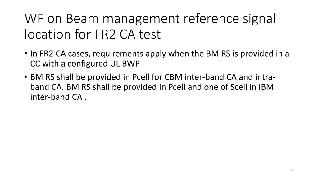 wf on beam management reference signal location