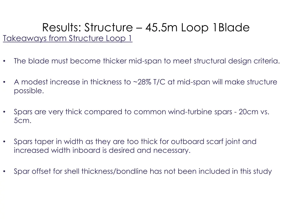 results structure 45 5m loop 1blade takeaways